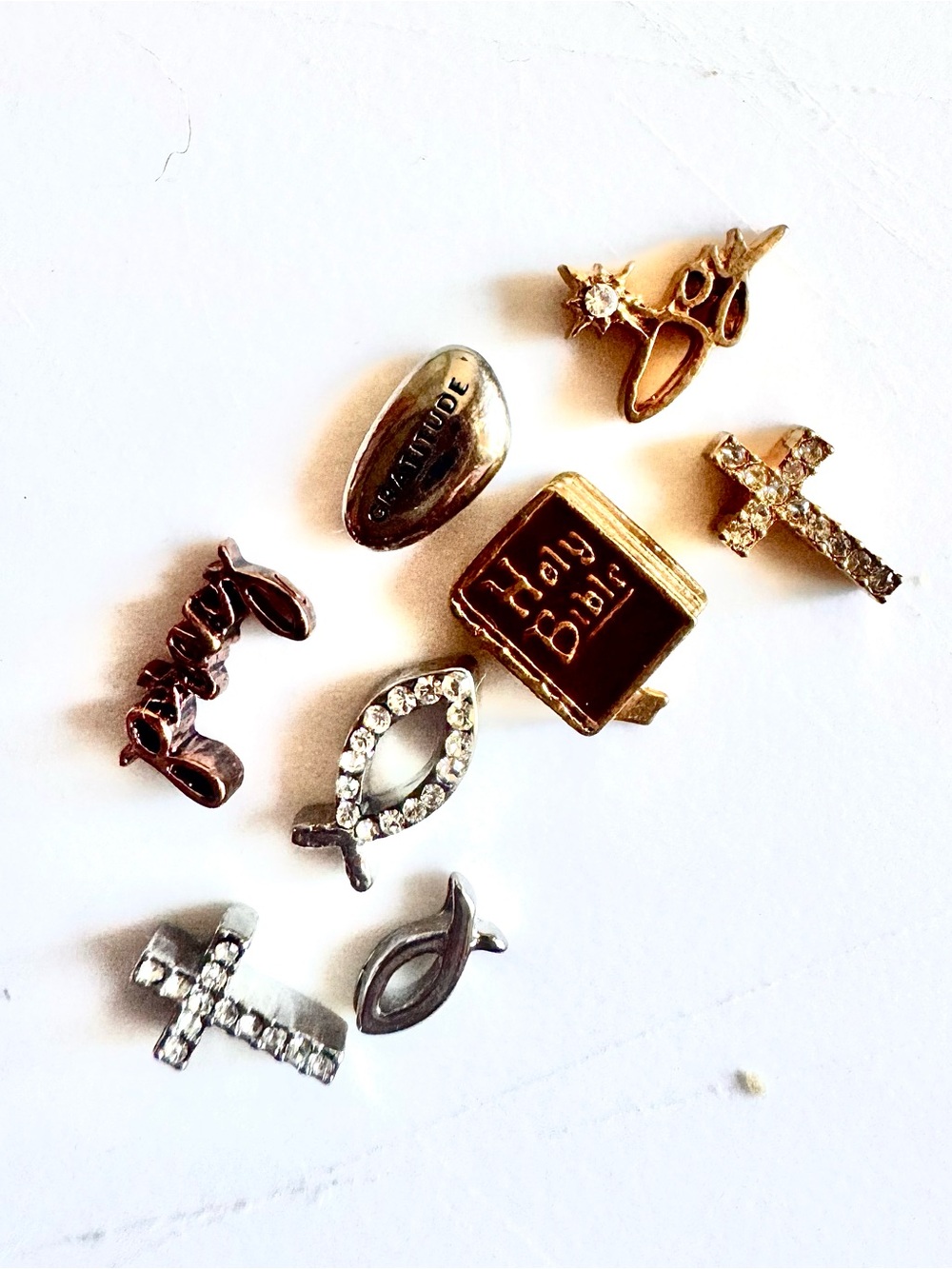 Origami Owl Faith Charms Lot of 8 — Limited Edition JOY, Crosses & Fish
